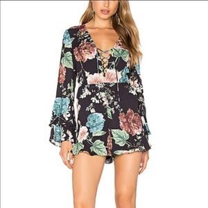 BARDOT | Amelia Playsuit Black Floral Romper Sz 4